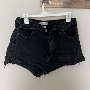Abercrombie and Fitch Curve Love mom short high rise black shorts